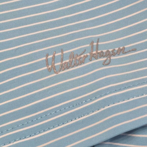 Walter Hagen Golf Polo Shirt Men’s L Turquoise White Stripe - Wicking & Stretch - Picture 5 of 9